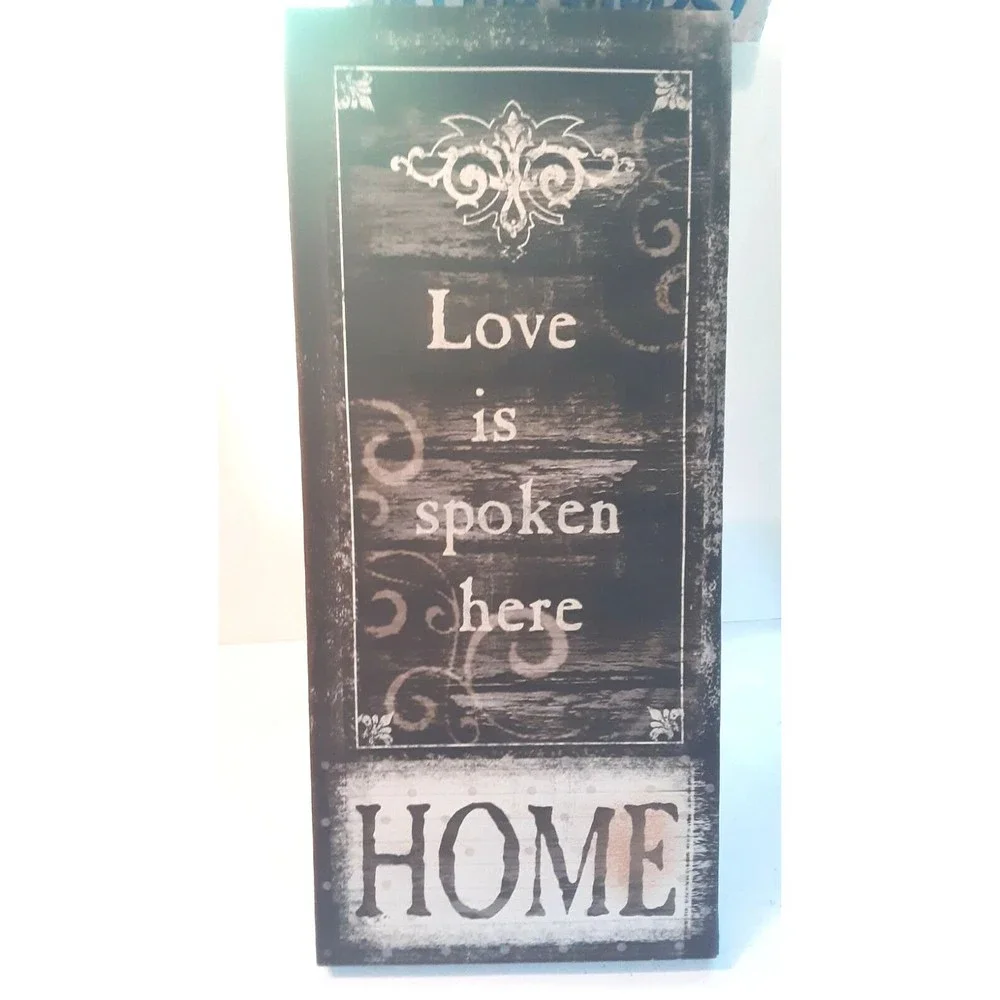 Home Vertical Canvas Wall Art Love Spoken Here 28